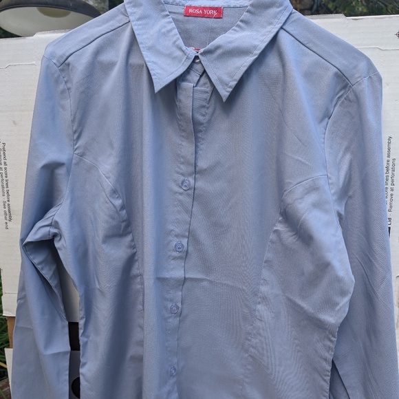 Rosa York Professional Attire Blue Button Down Top - Picture 6 of 7